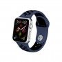 Curea Sport Perforata, compatibila Apple Watch 1/2/3/4, Silicon, 38mm/40mm, Albastru / Negru  - 3