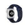 Curea Sport Perforata, compatibila Apple Watch 1/2/3/4, Silicon, 42mm/44mm, Albastru / Negru
