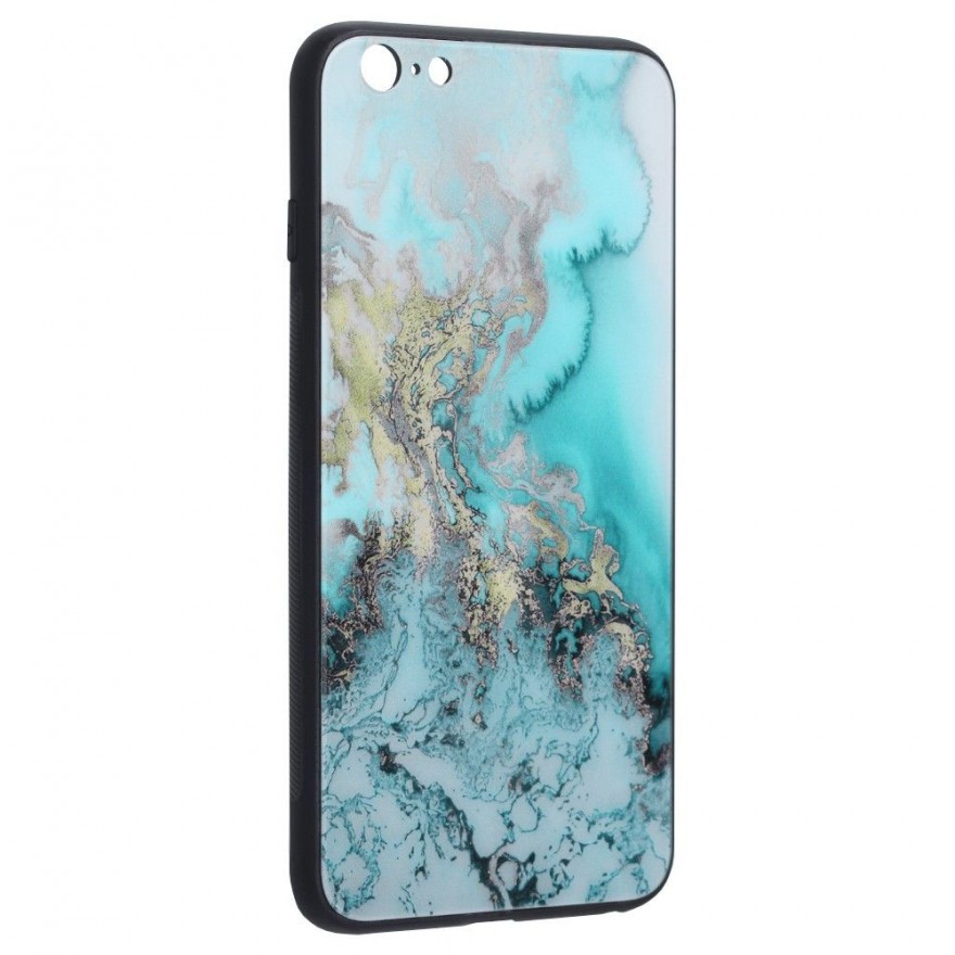 Husa Carcasa Spate pentru iPhone 6 / iPhone 6s - Glaze Glass, Blue Ocean  - 2