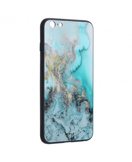Husa Carcasa Spate pentru iPhone 6 / iPhone 6s - Glaze Glass, Blue Ocean  - 2