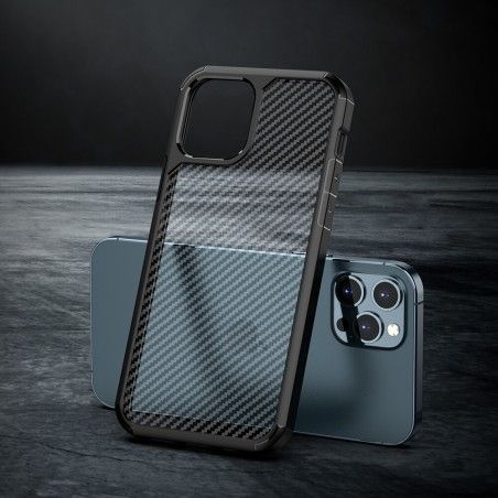 Husa Carcasa Spate iPhone 12 Pro Max - Carbon Fuse ,Neagra - 2