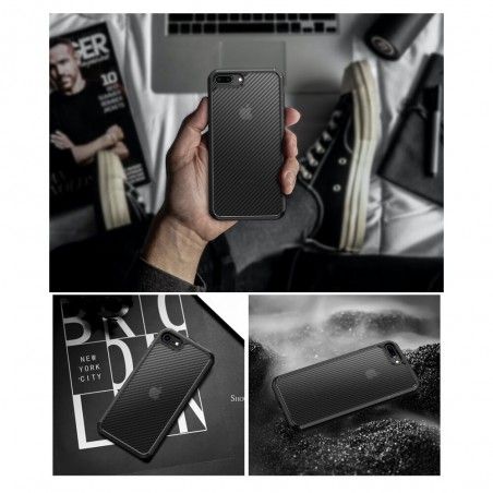 Husa Carcasa Spate iPhone 7 / 8 / SE2 (2020) - Carbon Fuse ,Neagra - 3
