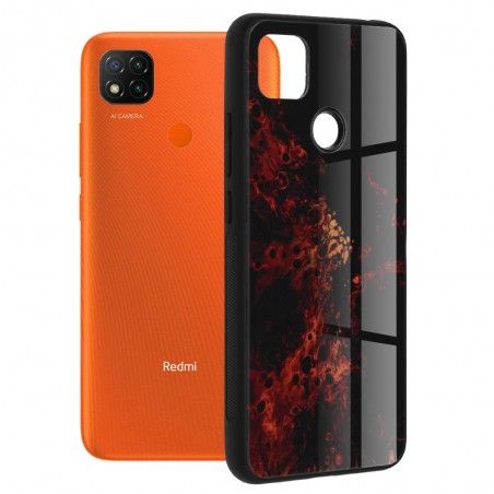 Husa Carcasa Spate pentru Redmi 9C / Redmi 9C NFC - Glaze Glass, Red Nebula - 1