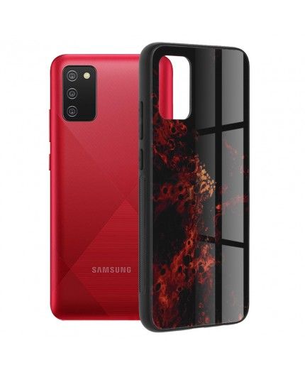 Husa Carcasa Spate pentru Samsung Galaxy A02s - Glaze Glass,  Red Nebula