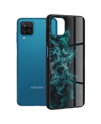 Husa Carcasa Spate pentru Samsung Galaxy A12 - Glaze Glass,  Blue Nebula