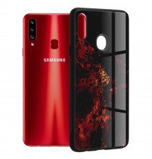 Husa Carcasa Spate pentru Samsung Galaxy A20s - Glaze Glass,  Red Nebula