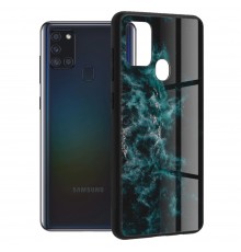 Husa Carcasa Spate pentru Samsung Galaxy A21s - Glaze Glass,  Blue Nebula