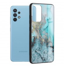 Husa Carcasa Spate pentru Samsung Galaxy A32 4G - Glaze Glass,  Blue Ocean