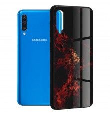 Husa Carcasa Spate pentru Samsung Galaxy A50 - Glaze Glass,  Red Nebula