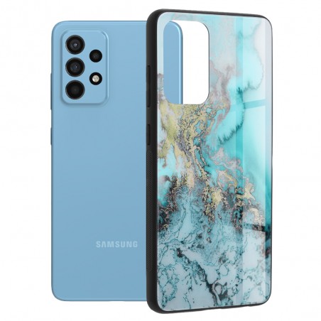Husa Carcasa Spate pentru Samsung Galaxy A52 4G / A52 5G - Glaze Glass,  Blue Ocean