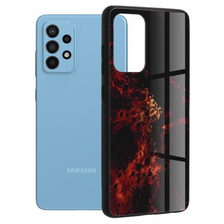 Husa Carcasa Spate pentru Galaxy A52 4G / Galaxy A52 5G - Glaze Glass, Red Nebula - 1