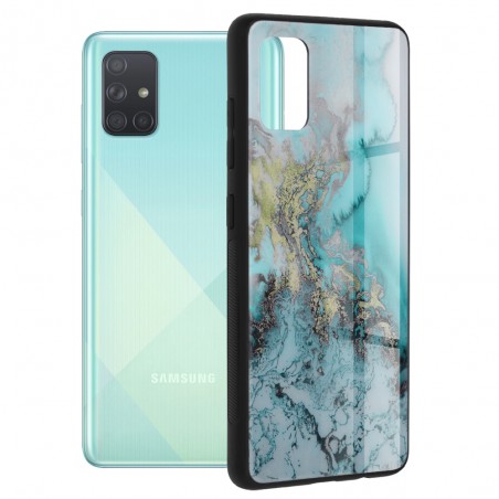 Husa Carcasa Spate pentru Samsung Galaxy A71 - Glaze Glass,  Blue Ocean