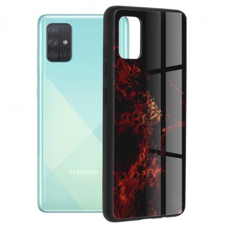 Husa Carcasa Spate pentru Galaxy A71 - Glaze Glass, Red Nebula - 1