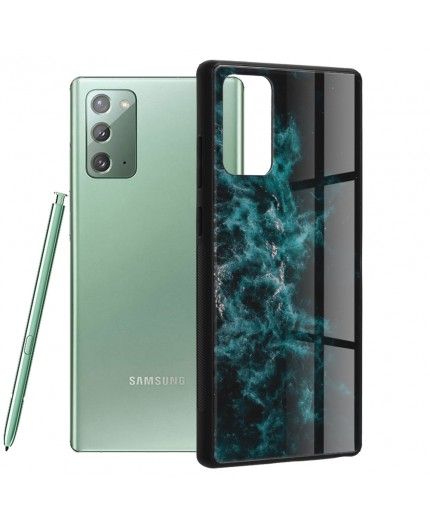 Husa Carcasa Spate pentru Samsung Galaxy Note 20 / Galaxy Note 20 5G - Glaze Glass,  Blue Nebula