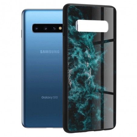 Husa Carcasa Spate pentru Samsung Galaxy S10 - Glaze Glass,  Blue Nebula