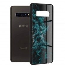 Husa Carcasa Spate pentru Samsung Galaxy S10 Plus - Glaze Glass,  Blue Nebula