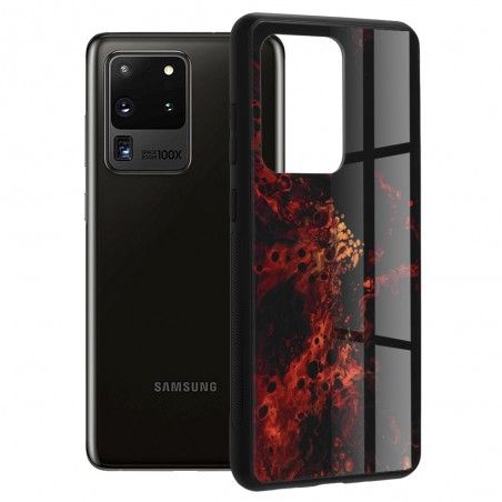 Husa Carcasa Spate pentru Galaxy S20 Ultra - Glaze Glass, Red Nebula - 1