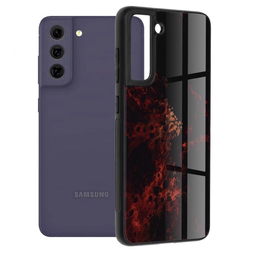 Husa Carcasa Spate pentru Samsung Galaxy S21 FE - Glaze Glass,  Red Nebula