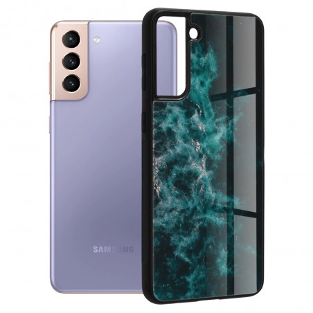 Husa Carcasa Spate pentru Samsung Galaxy S21 Plus - Glaze Glass,  Blue Nebula