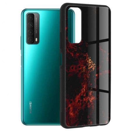 Husa Carcasa Spate pentru Huawei P Smart 2021 - Glaze Glass,  Red Nebula