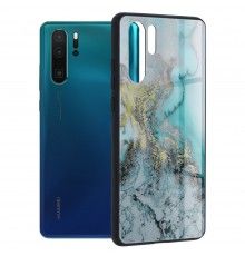 Husa Carcasa Spate pentru Huawei P30 Pro - Glaze Glass,  Blue Nebula