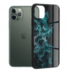Husa Carcasa Spate pentru iPhone 11 Pro - Glaze Glass,  Blue Nebula