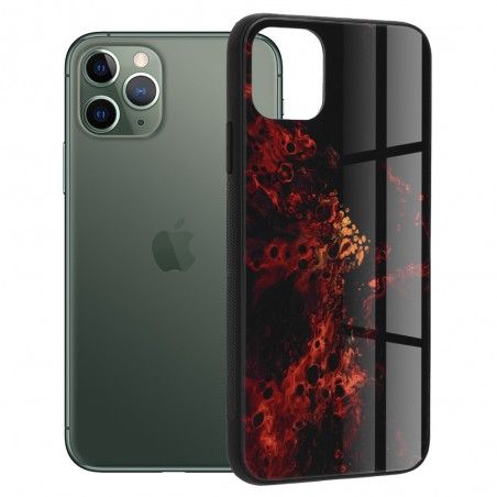 Husa Carcasa Spate pentru iPhone 11 Pro - Glaze Glass,  Red Nebula