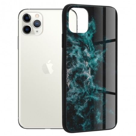 Husa Carcasa Spate pentru iPhone 11 Pro Max - Glaze Glass, Red Nebula - 1