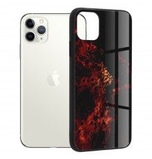 Husa Carcasa Spate pentru iPhone 11 Pro Max - Glaze Glass,  Red Nebula
