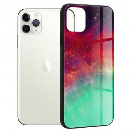 Husa Carcasa Spate pentru iPhone 11 Pro Max - Glaze Glass, Red Nebula - 1