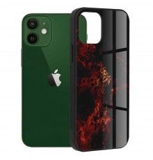 Husa Carcasa Spate pentru iPhone 12 / 12 Pro - Glaze Glass,  Red Nebula