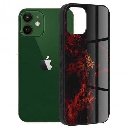 Husa Carcasa Spate pentru iPhone 12 / iPhone 12 Pro - Glaze Glass, Red Nebula - 1