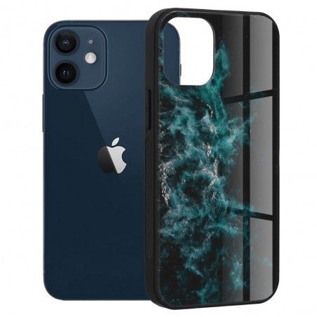 Husa Carcasa Spate pentru iPhone 12 Mini - Glaze Glass,  Blue Nebula