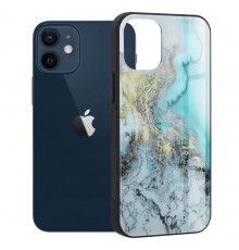 Husa Carcasa Spate pentru iPhone 12 Mini - Glaze Glass,  Blue Ocean
