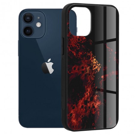 Husa Carcasa Spate pentru iPhone 12 Mini - Glaze Glass, Red Nebula - 1