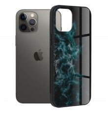 Husa Carcasa Spate pentru iPhone 12 Pro Max - Glaze Glass,  Blue Nebula