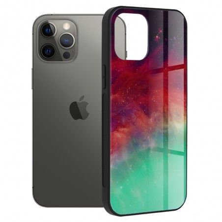 Husa Carcasa Spate pentru iPhone 12 Pro Max - Glaze Glass, Red Nebula - 1