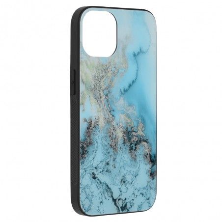 Husa Carcasa Spate pentru iPhone 13 - Glaze Glass,  Blue Ocean