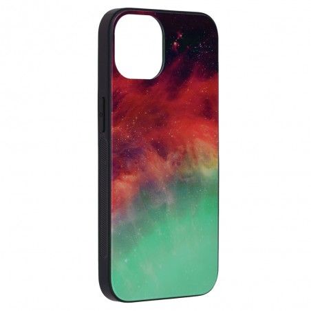 Husa Carcasa Spate pentru iPhone 13 - Glaze Glass, Red Nebula - 1