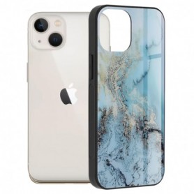 Husa Carcasa Spate pentru iPhone 13 Mini - Glaze Glass,  Blue Ocean