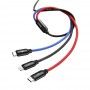 Cablu de date, incarcare 3 in 1, Baseus, Micro-USB, USB-C, Lightning, 3A, 1.2M, negru