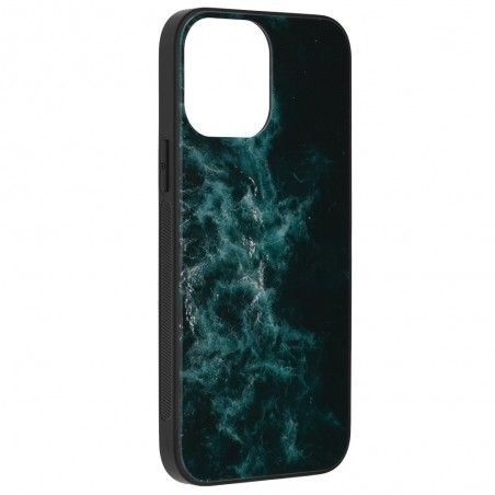 Husa Carcasa Spate pentru iPhone 13 Pro Max - Glaze Glass,  Blue Nebula