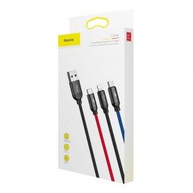 Cablu de date, incarcare 3 in 1, Baseus, Micro-USB, USB-C, Lightning, 3A, 1.2M, negru Baseus - 5