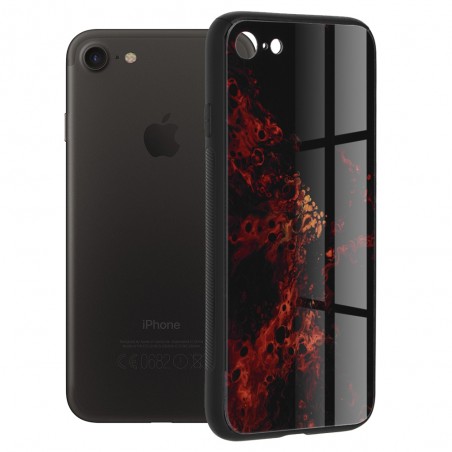 Husa Carcasa Spate pentru iPhone 7 - Glaze Glass,  Red Nebula