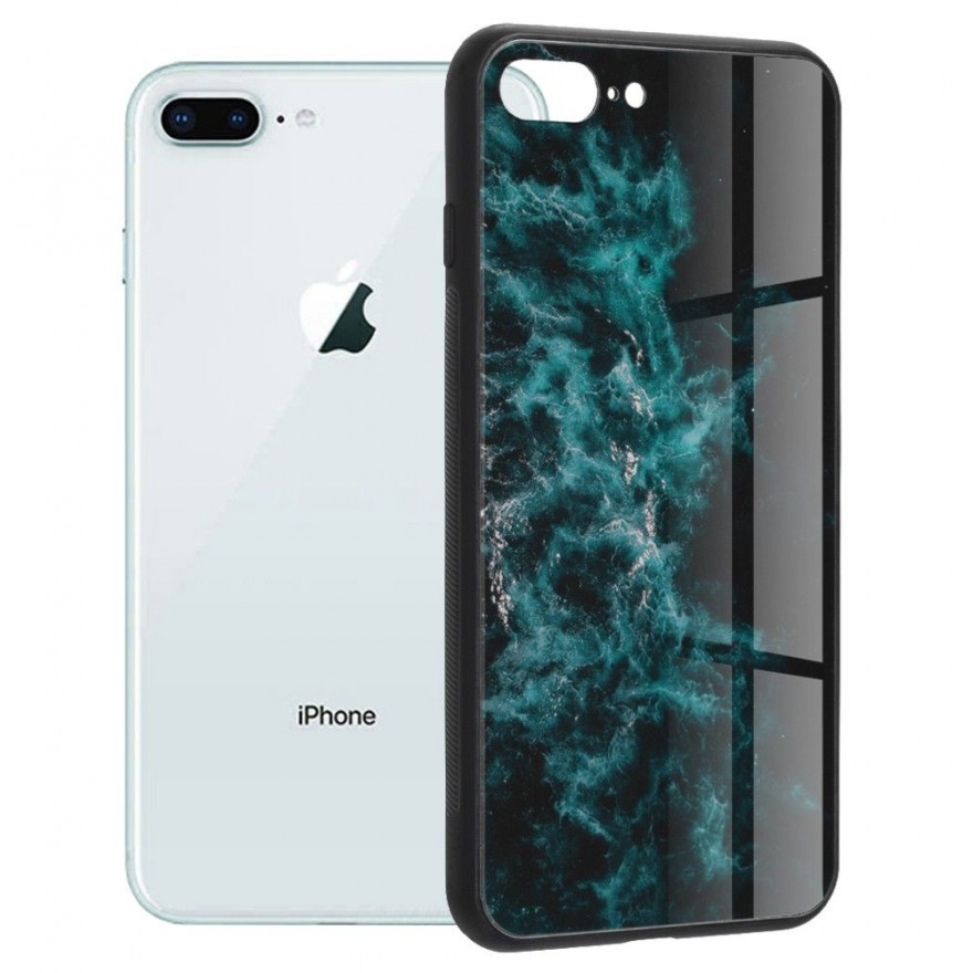 Husa Carcasa Spate pentru iPhone 7 Plus - Glaze Glass,  Blue Nebula