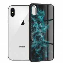Husa Carcasa Spate pentru iPhone X / XS - Glaze Glass,  Blue Nebula