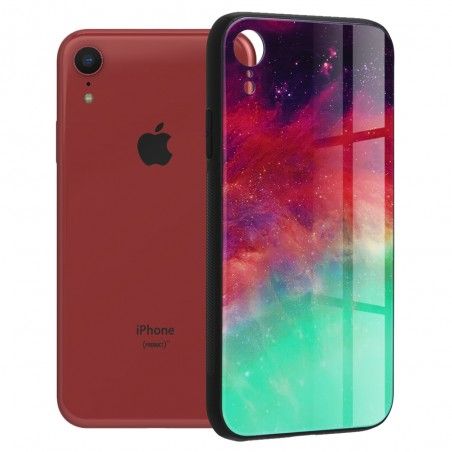 Husa Carcasa Spate pentru iPhone XR - Glaze Glass, Red Nebula - 1