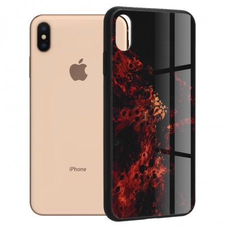 Husa Carcasa Spate pentru iPhone XS Max - Glaze Glass, Red Nebula - 1