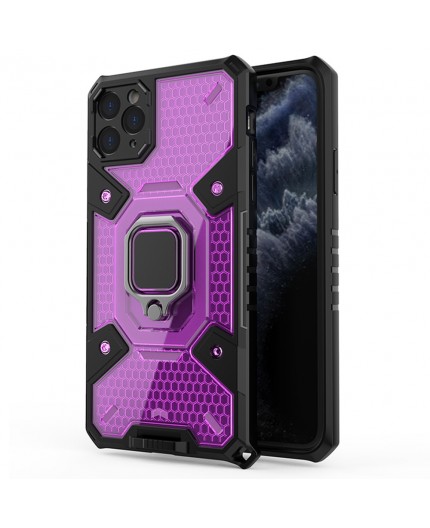 Husa Carcasa Spate pentru iPhone 11 Pro - HoneyComb Armor, Roz cu Violet