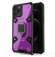 Husa Carcasa Spate pentru iPhone 12 Pro - HoneyComb Armor, Roz cu Violet